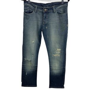 Ksubi 30” Distressed Slim Fit Jeans – Medium Wash Blue Denim